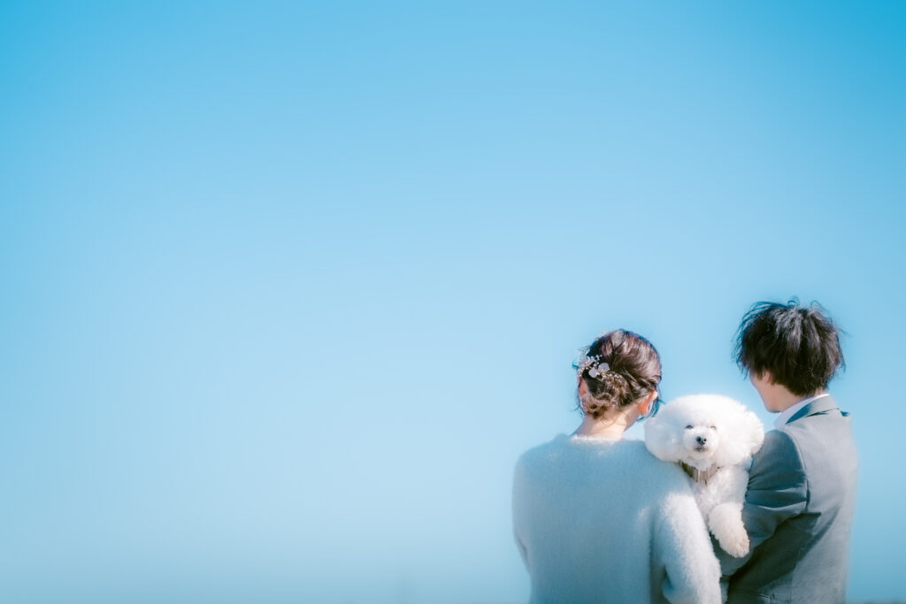 浜松結婚式前撮り/愛犬とウェディングフォト